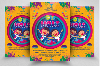 Happy Holi Indiain Event Flyer Psd