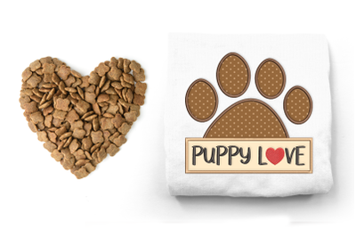 Puppy Love Dog Paw | Applique Embroidery