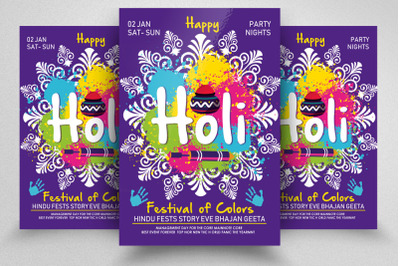 Happy Holi Party Flyer