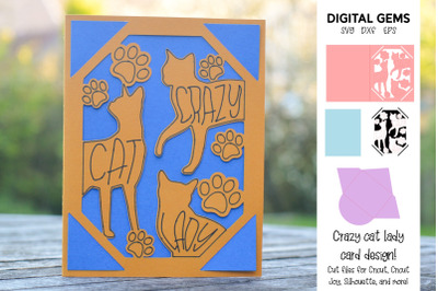 Crazy cat lady card design