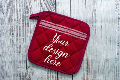 Potholder mockup. Kitchen mockup.