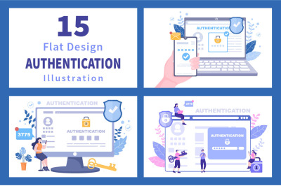 15 Authentication Security Flat Illustration