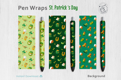 St Patrick Irish Pen Wraps PNG File Set