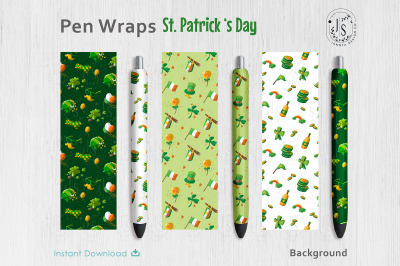 St Patrick Irish Pen Wraps PNG File Set