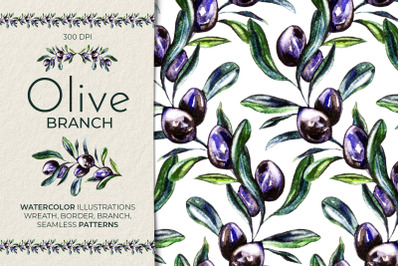 Olive Branch Watercolor &amp; Patterns Collection