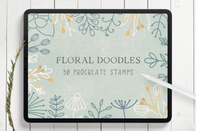 Floral Doodles Procreate Stamp Brushes