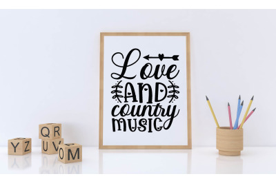 love and country music svg design