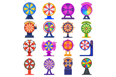 Fortune wheel. Casino game jackpot lucky wheels, spinning striped roul