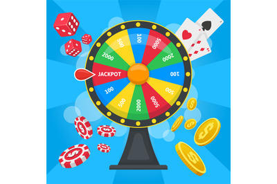 Fortune wheel concept. Casino lucky wheel game, gambling fortune wheel