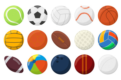 Sports balls. Soccer, baseball, tennis, bowling and basketball balls,