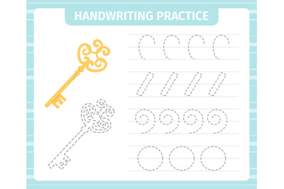 Kids handwriting practice game. Educational children handwriting pract