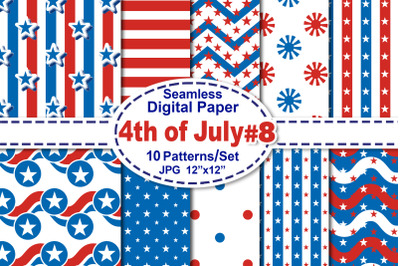 4th of July Seamless Digital Pattern V.8