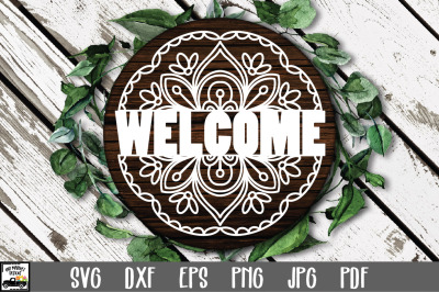 Mandala Welcome Sign SVG File