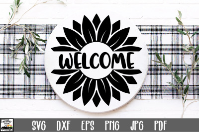 Sunflower Welcome Sign SVG File