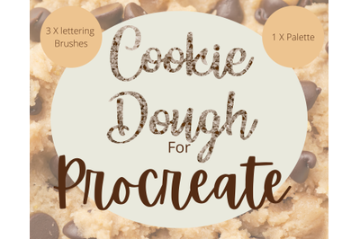Cookie Dough Lettering Brushes for Procreate X 3 &amp; Palette