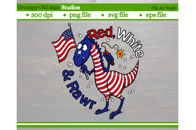 patriotic dinosaur | red white and rawr