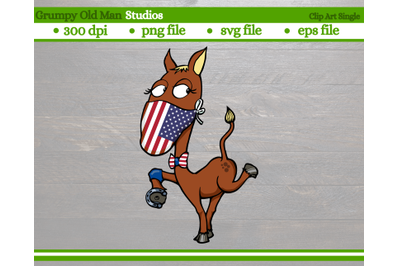 patriotic cartoon horse | US flag