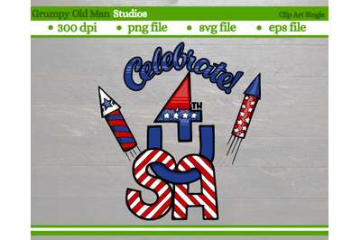 &amp;quot;Celebrate the USA on the 4th of July.This design features celebrate 4