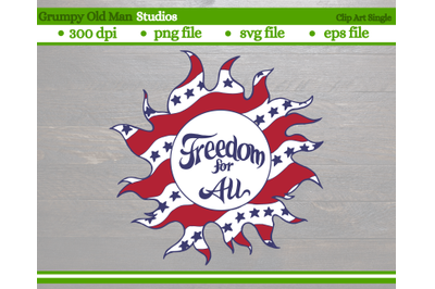 freedom for all | patriotic sun design