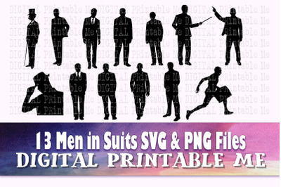 Man in Suit svg, Male silhouette bundle, dressed up men fancy, busines