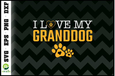 I Love My GrandDog Paw Prints Dog Lover