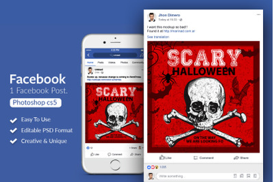 Halloween scary Facebook Post Banner