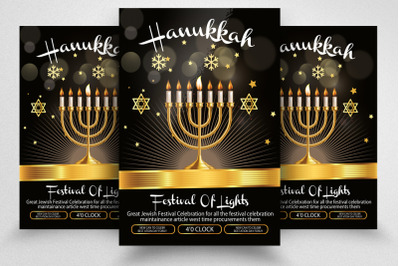 Hanukkah Festival Of Light Flyer Template