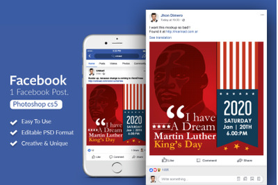 Martin Luther King&amp;&23;039;s Day FB Post Banner