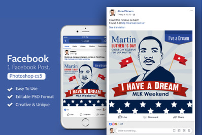 Martin Luther King&amp;&23;039;s Day Facebook Post