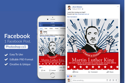 Martin Luther King&amp;&23;039;s Day FB Post Banner