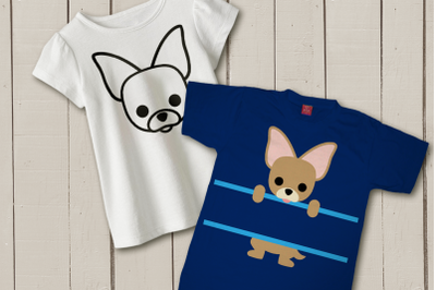 Peeking Chihuahua Split | SVG | PNG | DXF | EPS