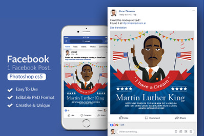 MLK Day Celebration Facebook Post Banner