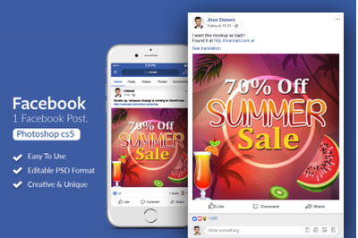 Summer Sale Offer Facebook Post Banner