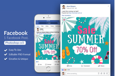 Summer Sale Offer Facebook Post Banner