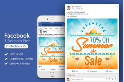 Summer Big Sale Offer Facebook Post