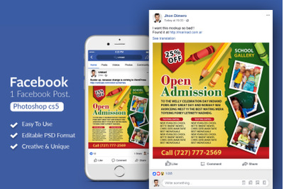 School Admission Open Facebook Post Banner