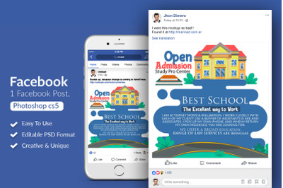 School Admission Open Facebook Post