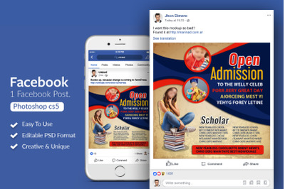 School Admission Open Facebook Post