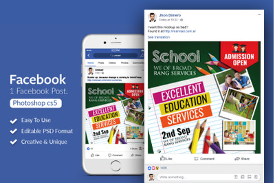 School Admission Open Facebook Post