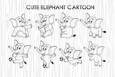 cute elephant cartoon collection