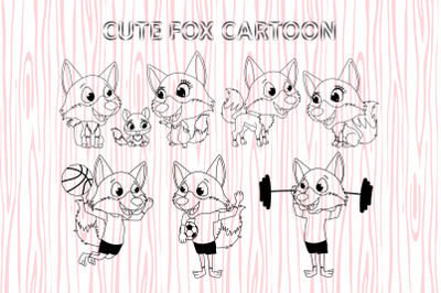 cute fox cartoon collection