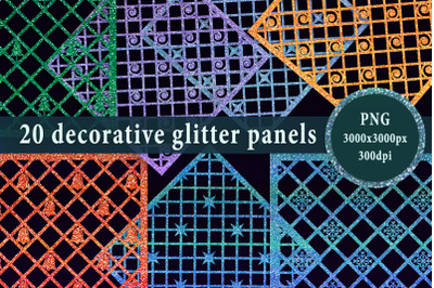 Decorative glitter panel