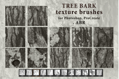 Tree bark texture brushes for Photoshop, ProCreate .ABR