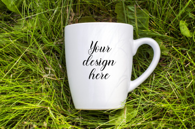 Coffee mug mockup. Mug template. PSD, JPEG files. Mug Stock photo.