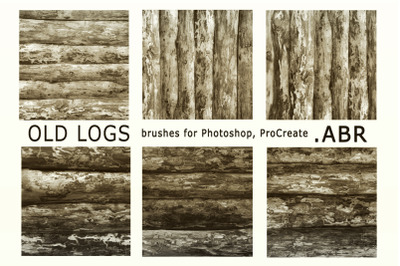 Old logs. Brushes for Photoshop, ProCreate .ABR