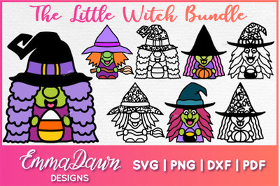 The Little Witch SVG Bundle 8 Halloween Designs