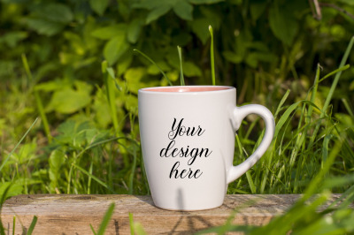 Coffee mug mockup. Mug template. PSD, JPEG files. Mug Stock photo.