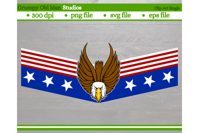 patriotic bald eagle with stars and stripes