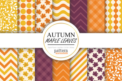 Autumn Marple Leaves Digital Paper - S0806