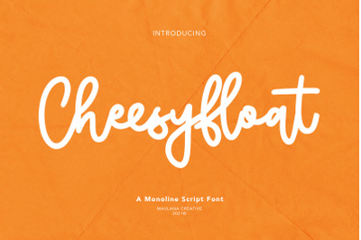 Cheesyfloat Monoline Script Font